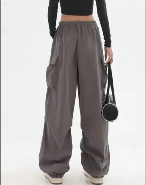 Parachute Cargo Drawstring Low Waist Pants